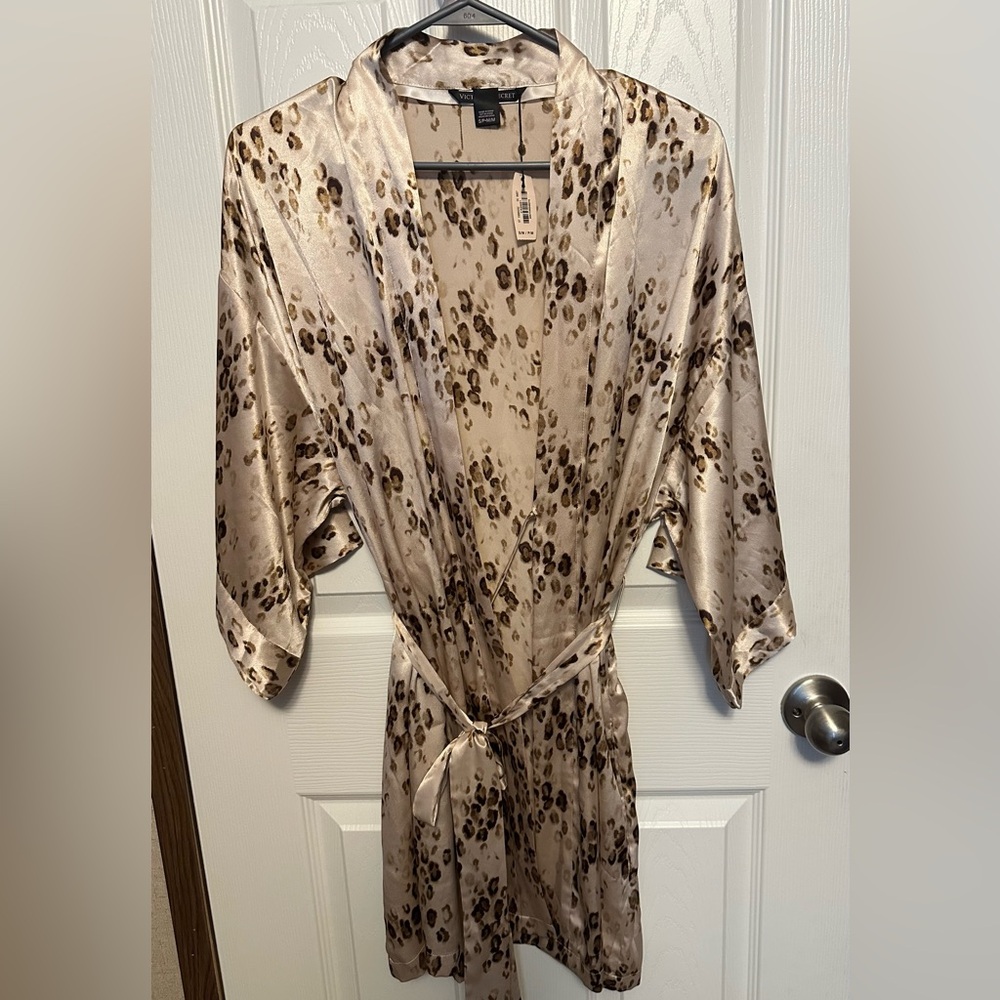 Victoria's Secret Leopard Print Satin Robe